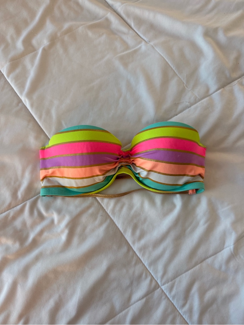 Vintage Victoria Secret Bombshell Neon Bandeau Bikini Top